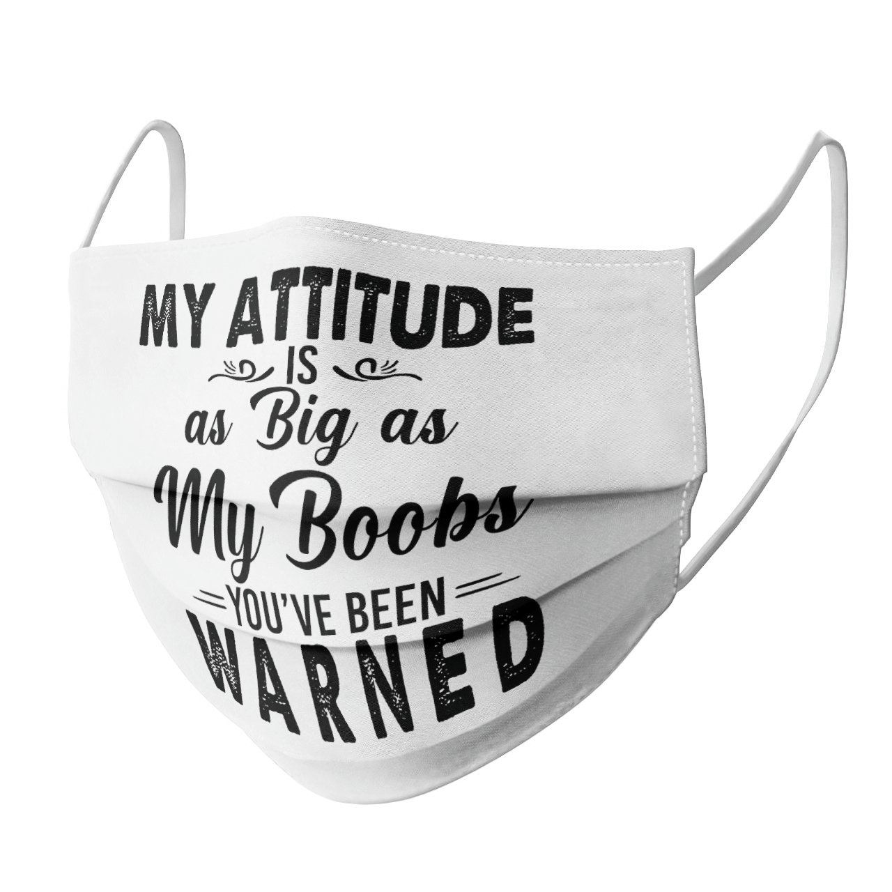 MY ATTITUDE IS AS BIG AS MY BOOBS YOU'VE BEEN WARNED MASK