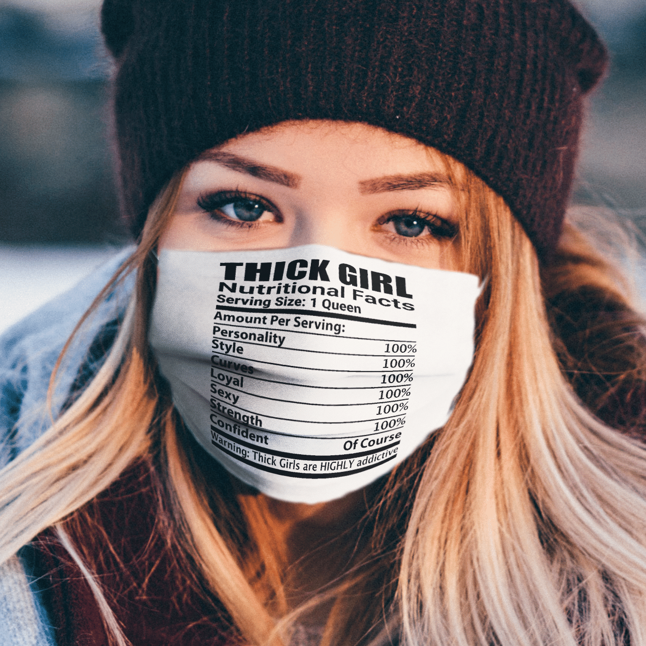 THICK GIRL BLACK MASK