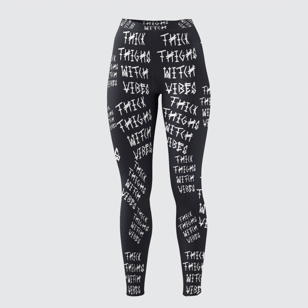 THICK THIGHS WITCH VIBES BLACK LEGGINGS