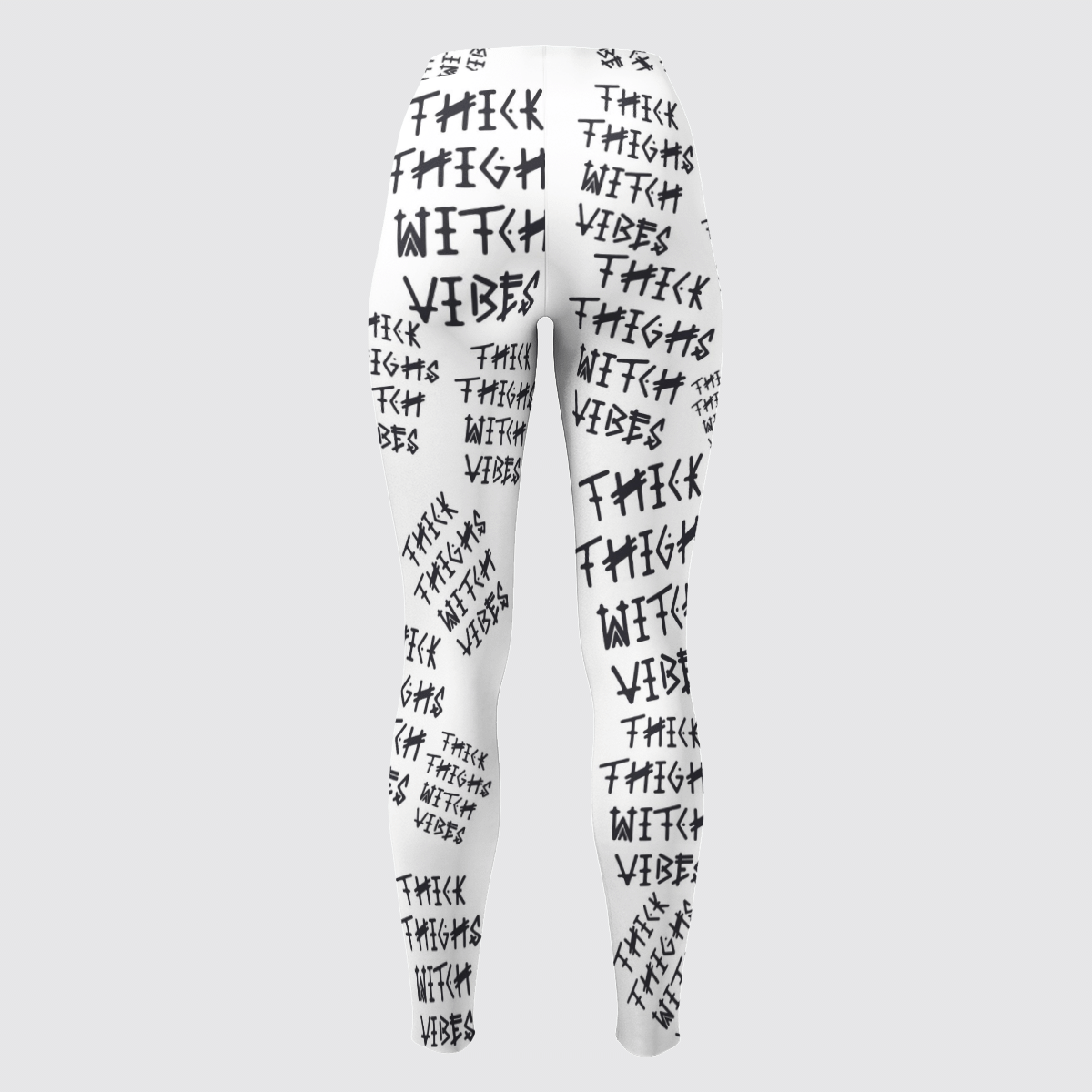 THICK THIGHS WITCH VIBES WHITE LEGGINGS