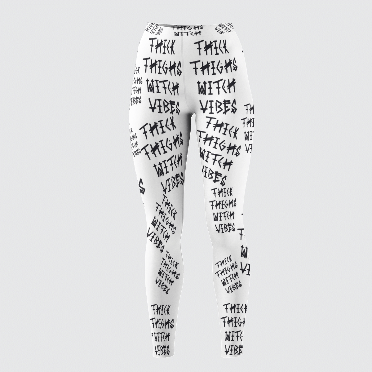 THICK THIGHS WITCH VIBES WHITE LEGGINGS