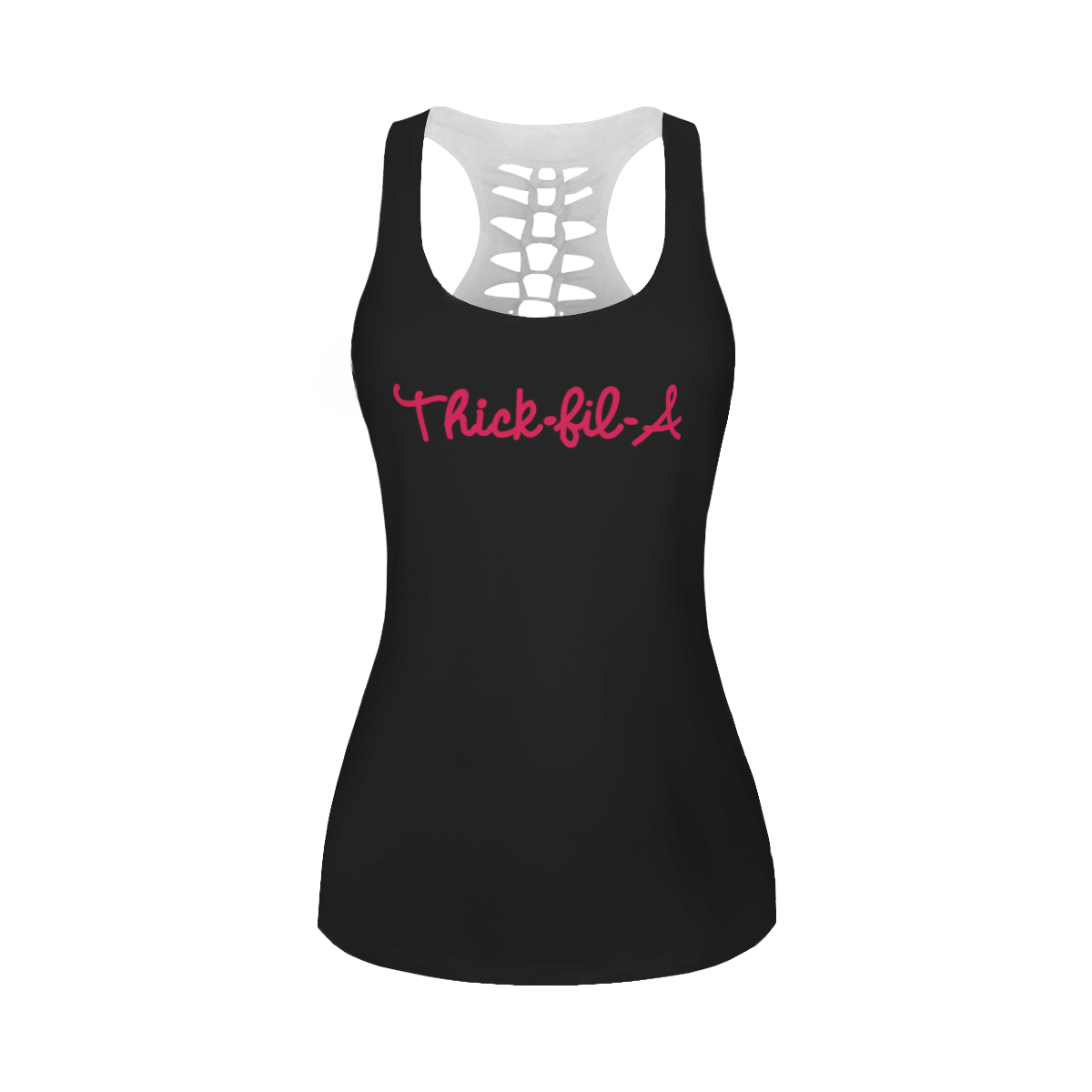 THICK FIL A BLACK HOLLOW OUT TANK TOP