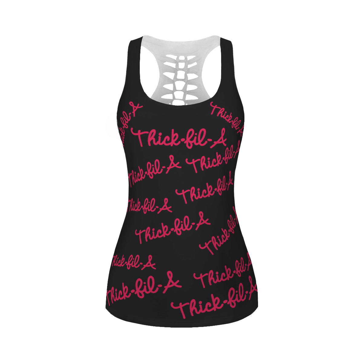THICK FIL A BLACK FULL HOLLOW OUT TANK TOP