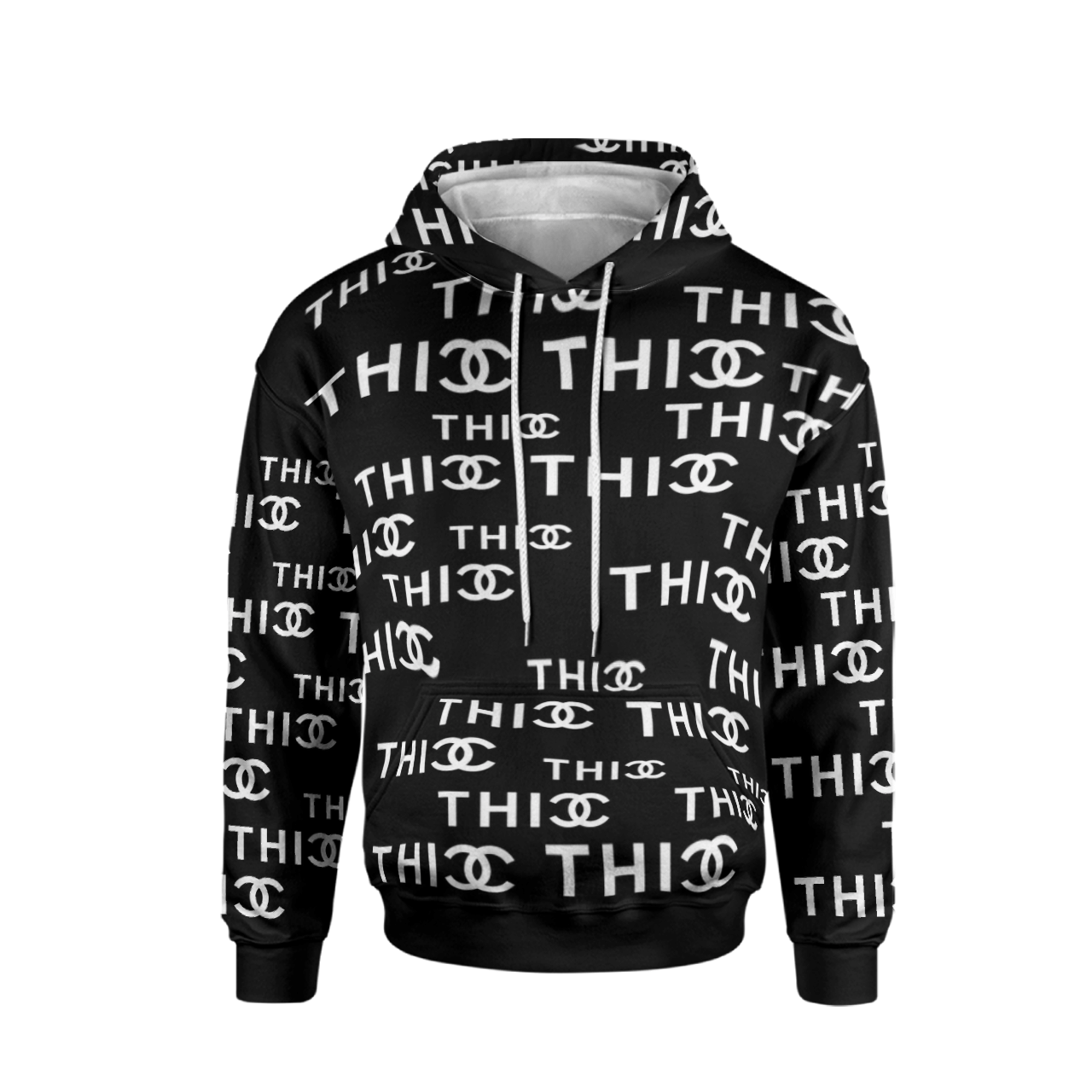 THICC BLACK FULL AOP MULTI PIECE HOODIE