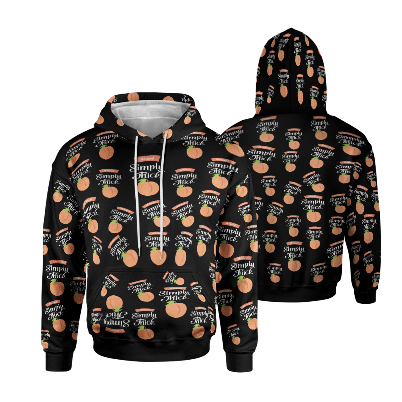 SIMPLY THICK BLACK FULL AOP MULTI PIECE HOODIE
