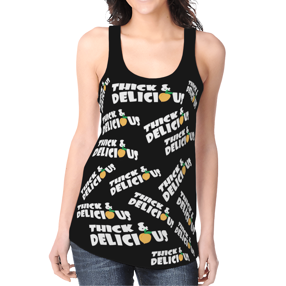 THICK & DELICIOUS BLACK FULL HOLLOW OUT TANK TOP