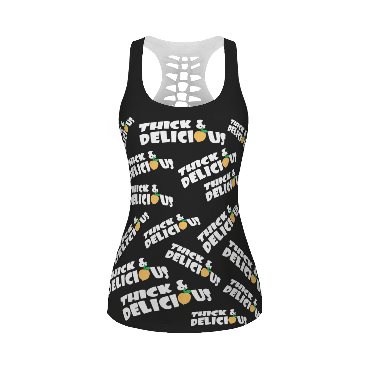THICK & DELICIOUS BLACK FULL HOLLOW OUT TANK TOP