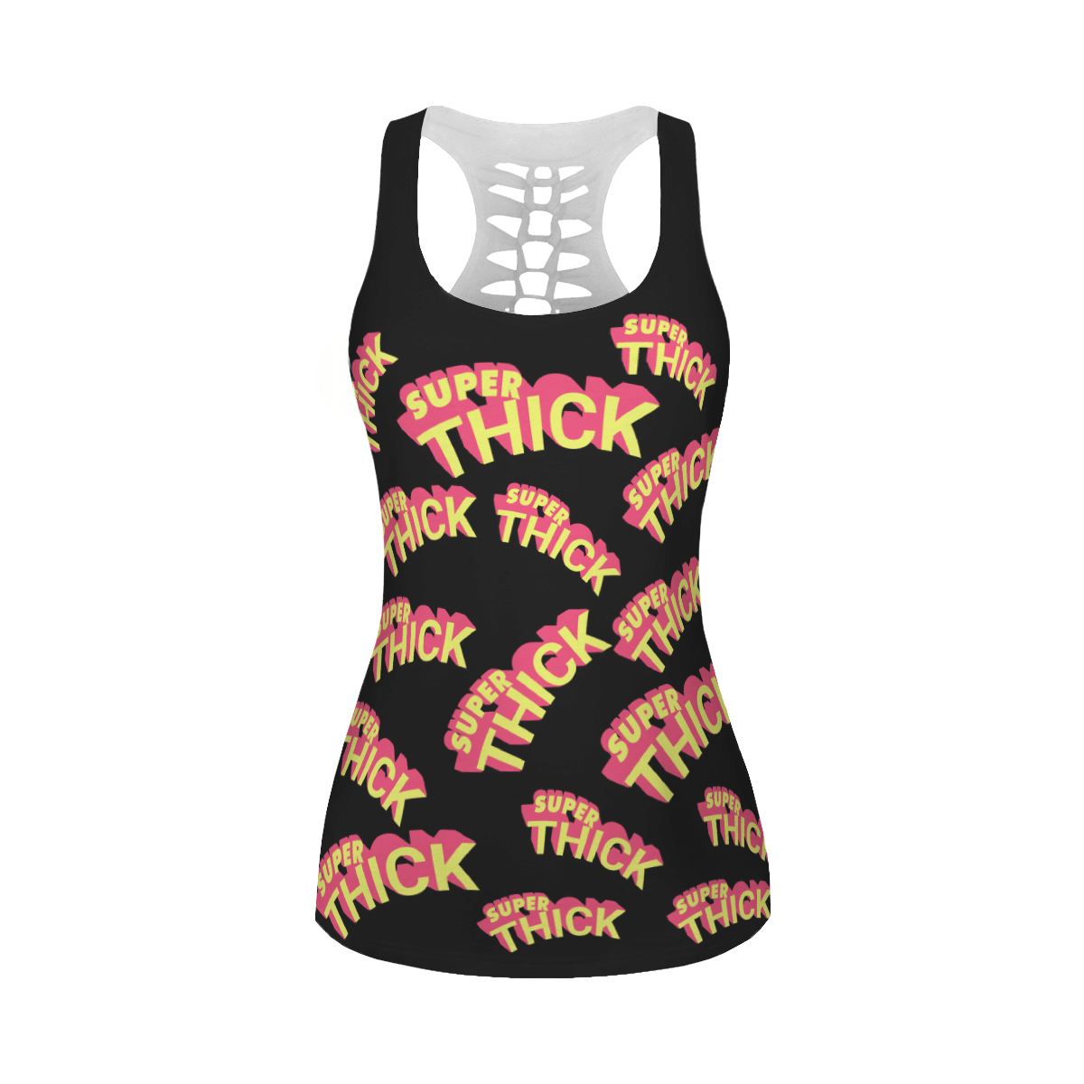 SUPER THICK BLACK FULL HOLLOW OUT TANK TOP