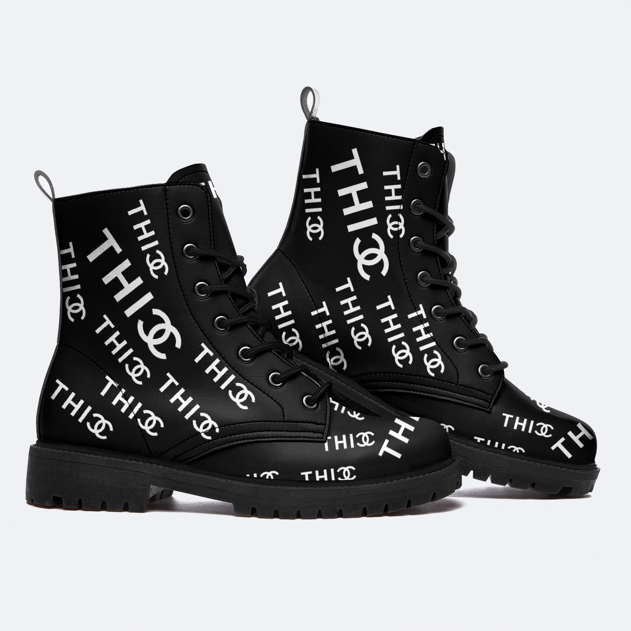 THICC BLACK LEATHER BOOTS