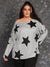 Star Print Batwing Sleeve Tee (Size US12 - US34)