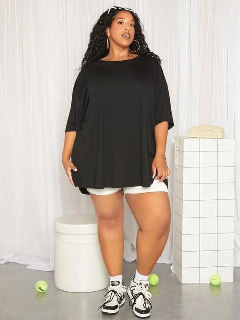 Solid Drop Shoulder Tee