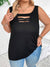 Solid Color Hollow Out Round Neck Tank Top 2906