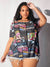 Pop Art Print Mesh Top