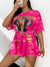 SIDE SLIT SHORT SLEEVE CASUAL T-SHIRT WITH LETTER AND EAGLE PRINT 2042