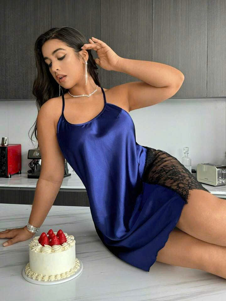 Sexy Lace Satin Hollow-Out Camisole Lingerie 3101