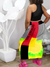 LETTER PRINT STRIPED TIE DYE SKIRT SET CB1407