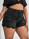 Ripped Raw Cut Denim Shorts (Size US12 - US20)
