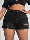 Ripped Raw Cut Denim Shorts (Size US12 - US20)