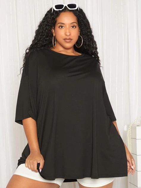 Solid Drop Shoulder Tee