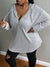 Half Zip Drop Shoulder Drawstring Hooded Tee