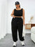 Drawstring Waist Fishnet Patchwork Baggy Sweatpants 12091