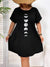 Casual Loose Moon Print Round Neck Short Sleeve Dress 6081