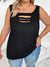 Solid Color Hollow Out Round Neck Tank Top 2906
