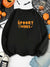 Halloween Spider Web & Slogan Graphic Sweatshirt 21091