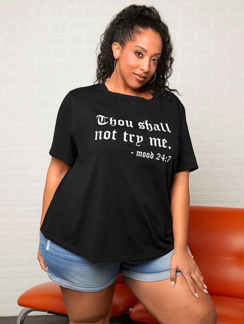 Plus Slogan Graphic Tee CS3108