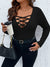 Crisscross Front Ribbed Knit Tee