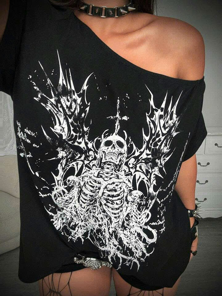Punk Skull Asymmetrical Tee 12081