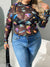 Halloween Print  Mesh Top 6092