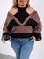 Two Tone Cold Shoulder 2 In 1 Sweater CS1011