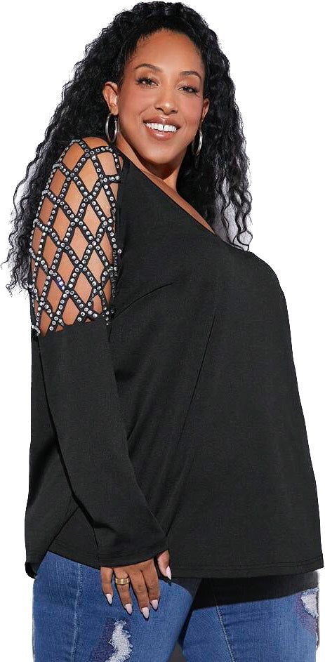 Cut Out Shoulder Tee (Size US22 - US34)