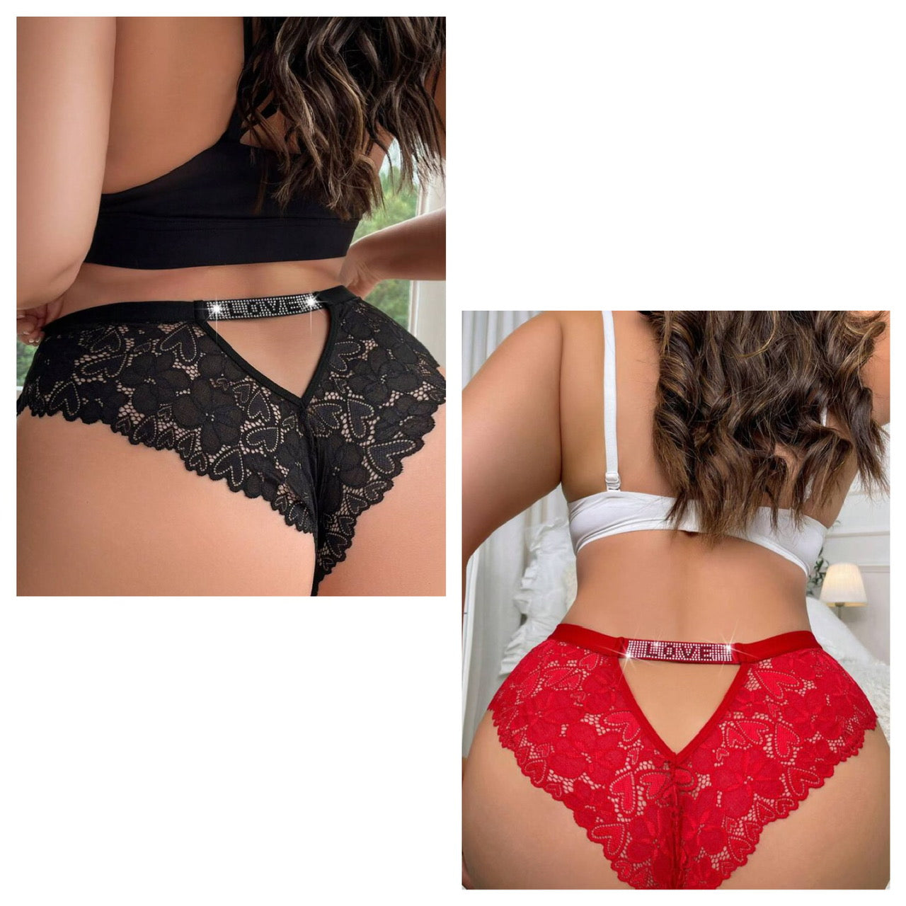 Lace Underwear With Shiny Rhinestone 28041