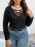 Crisscross Front Ribbed Knit Tee
