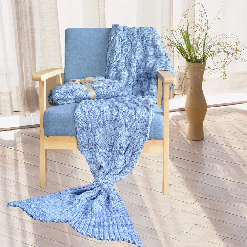 Soft Knitted Mermaid Blanket 16081