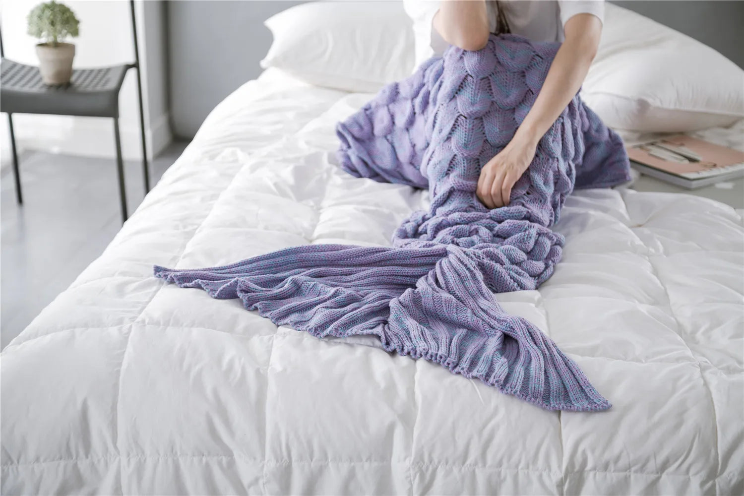 Soft Knitted Mermaid Blanket 16081
