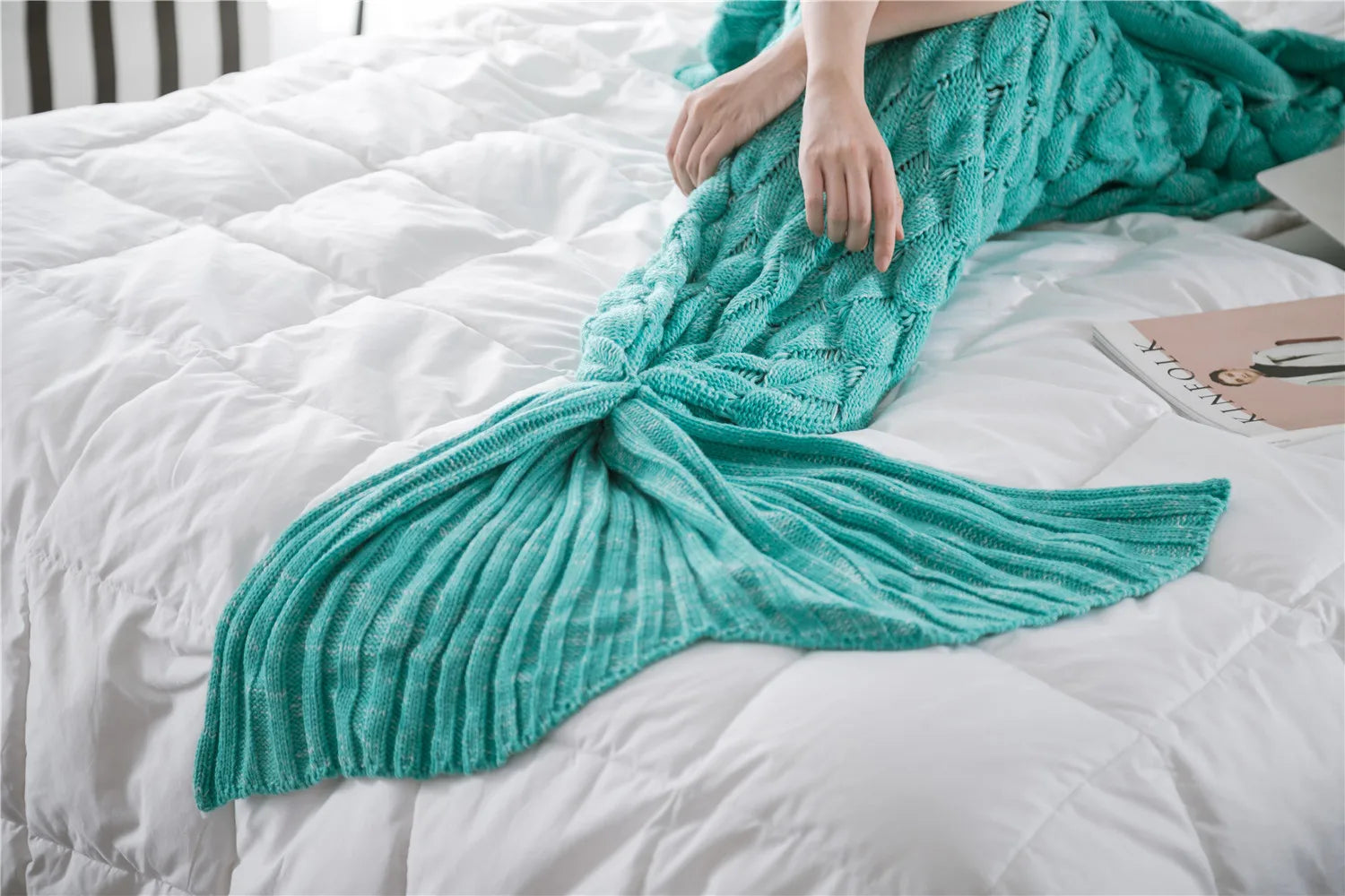 Soft Knitted Mermaid Blanket 16081