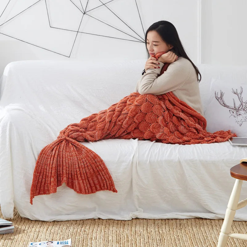 Soft Knitted Mermaid Blanket 16081