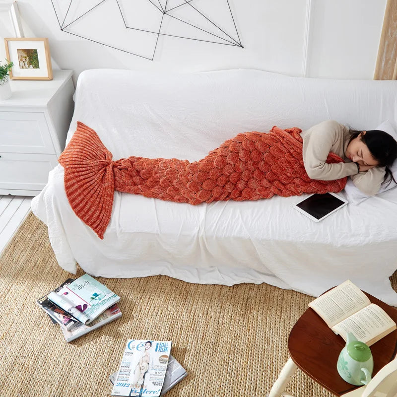 Soft Knitted Mermaid Blanket 16081