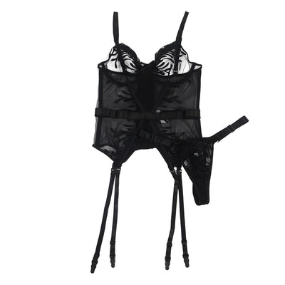 Body Corset Lingerie Bustier With Garter Belt CS1107