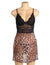 Floral Leopard Splicing Sleepwear Lingerie Set 19082