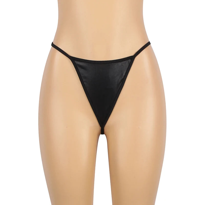 Black Leather Teddy Lingerie 1076