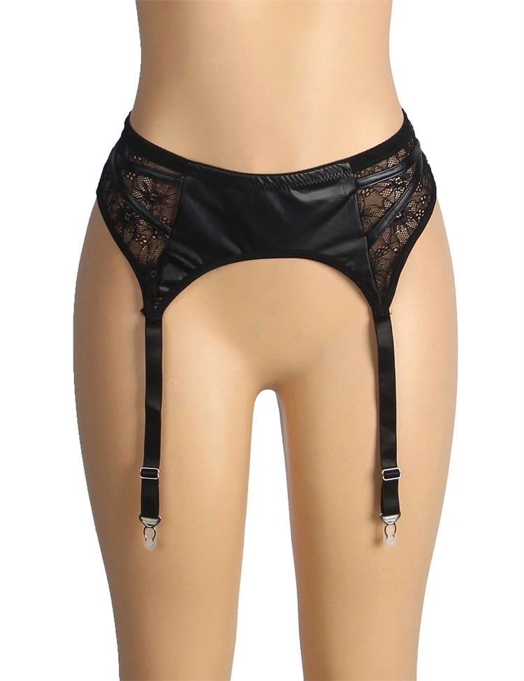 [Buy 1 Get 1 Free] Leather Belts Lingerie 15101 + Free Stockings