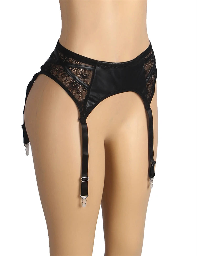[Buy 1 Get 1 Free] Leather Belts Lingerie 15101 + Free Stockings