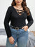Crisscross Front Ribbed Knit Tee