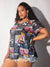 Pop Art Print Mesh Top