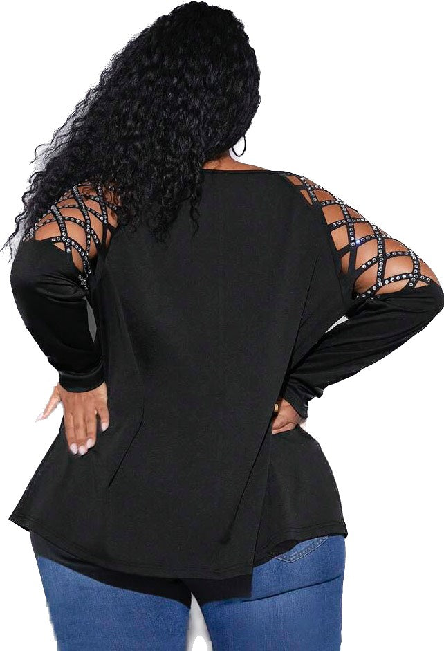 Cut Out Shoulder Tee (Size US22 - US34)
