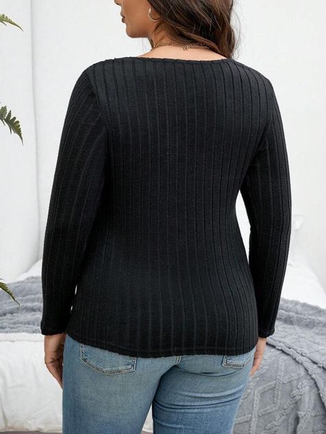 Crisscross Front Ribbed Knit Tee